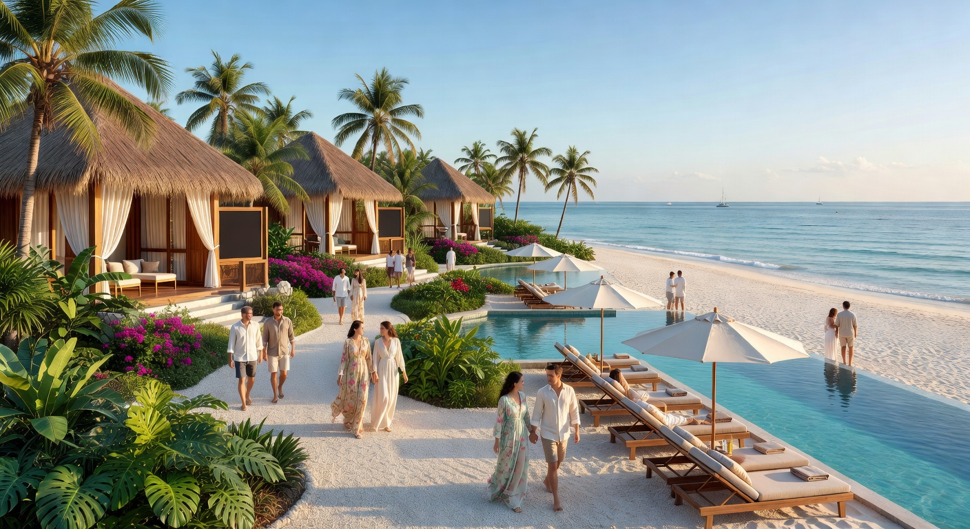 Beautiful tropical resort by the beach
