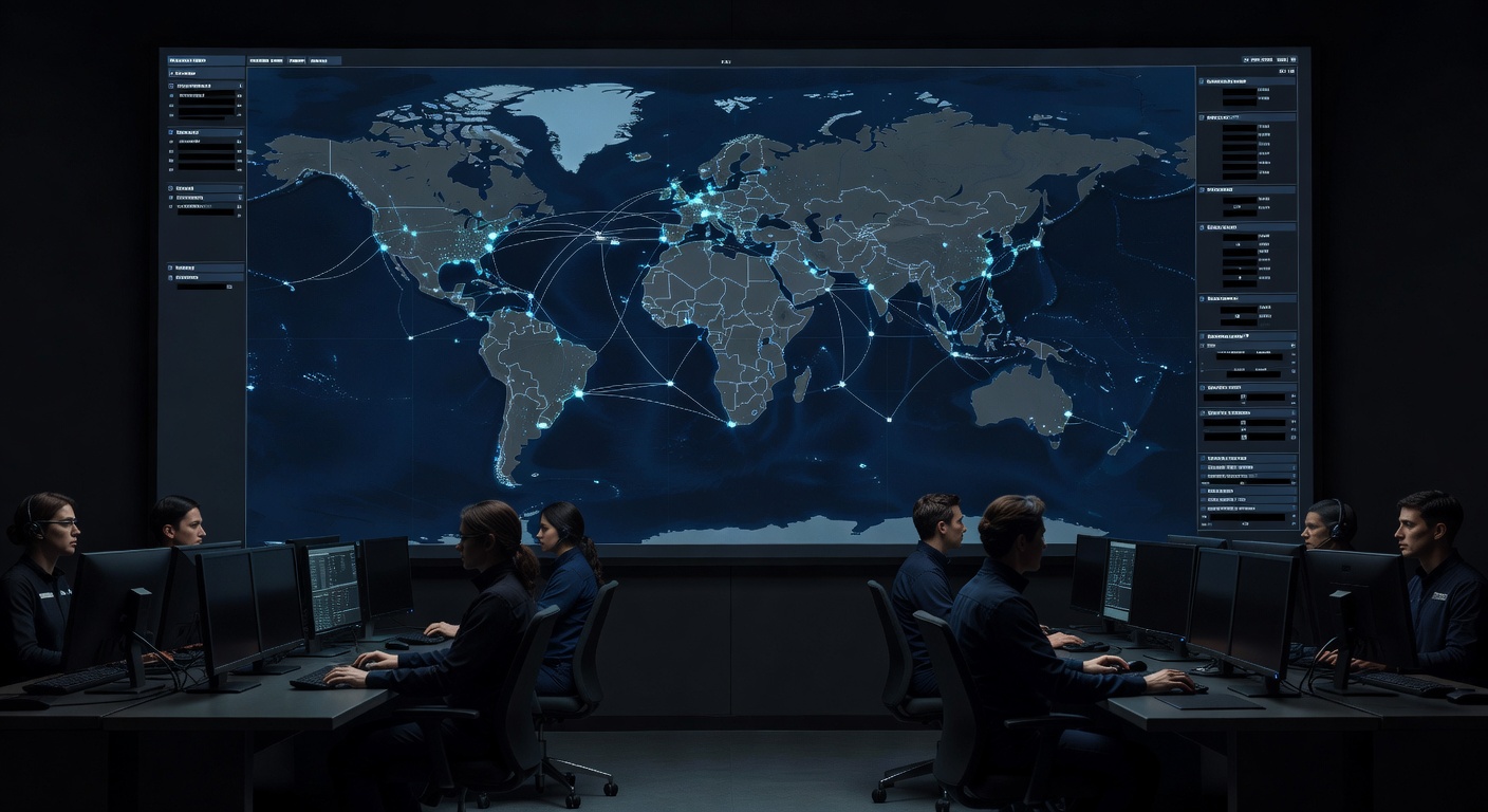 Global marine vessel live map on dark background