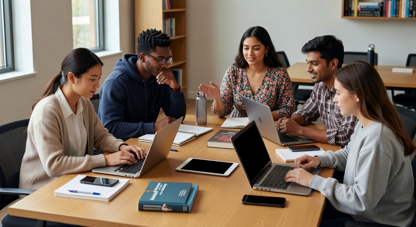 Students learning together online