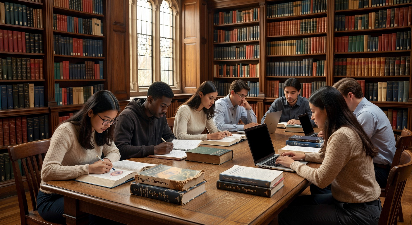 students studying with academic resources