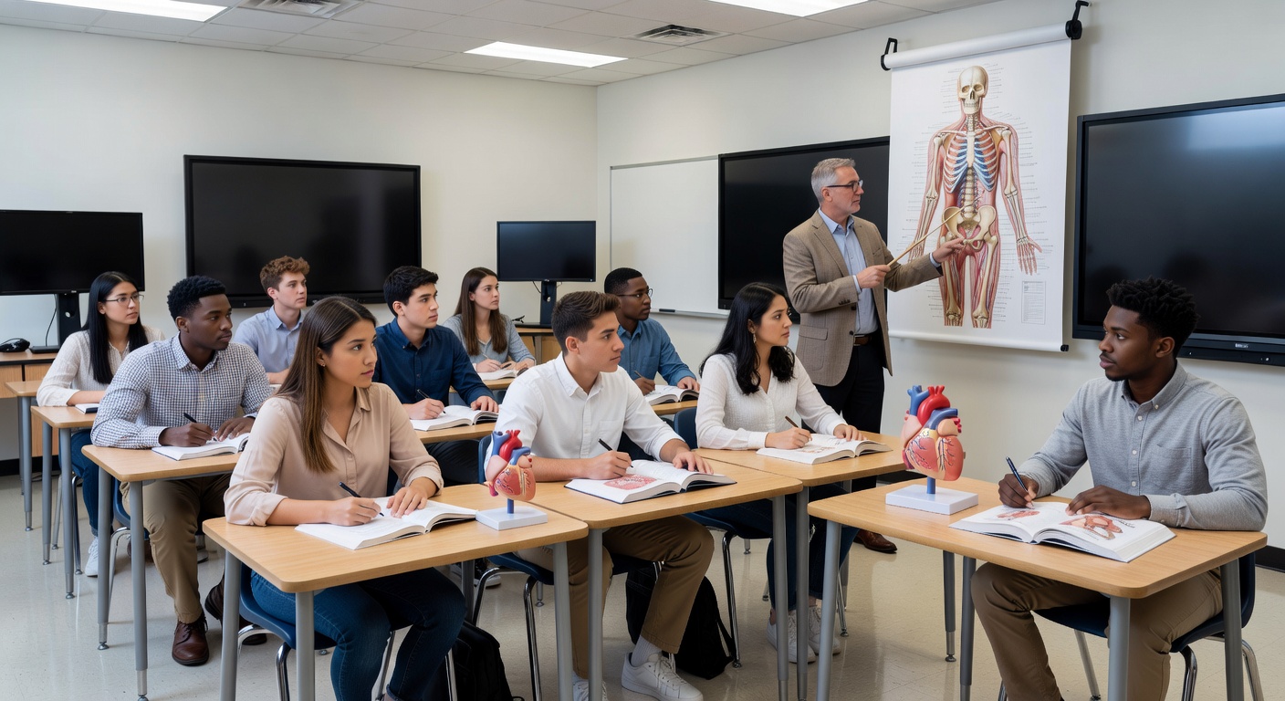 students in health education class